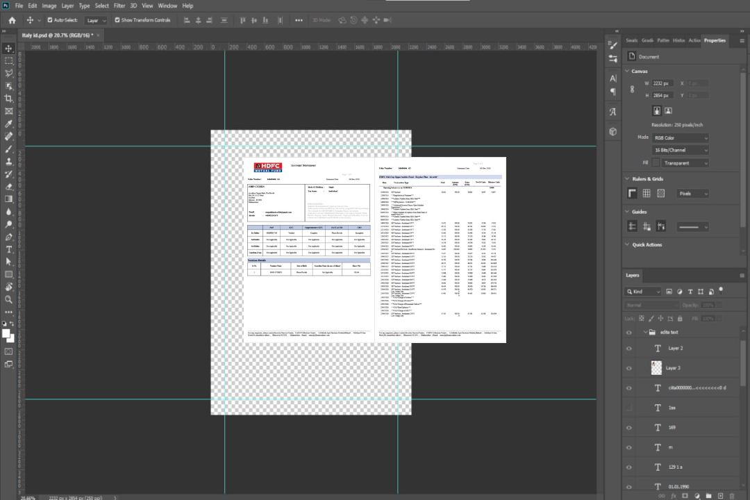 Relevé de compte bancaire Inde HDFC Modèle Word et PDF, 2 pages, version 2 template